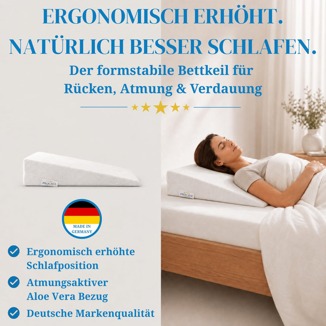 Bettkeil Schaumstoff 90x45x15 cm mit Aloe-Vera-Bezug waschbar - Bild 5