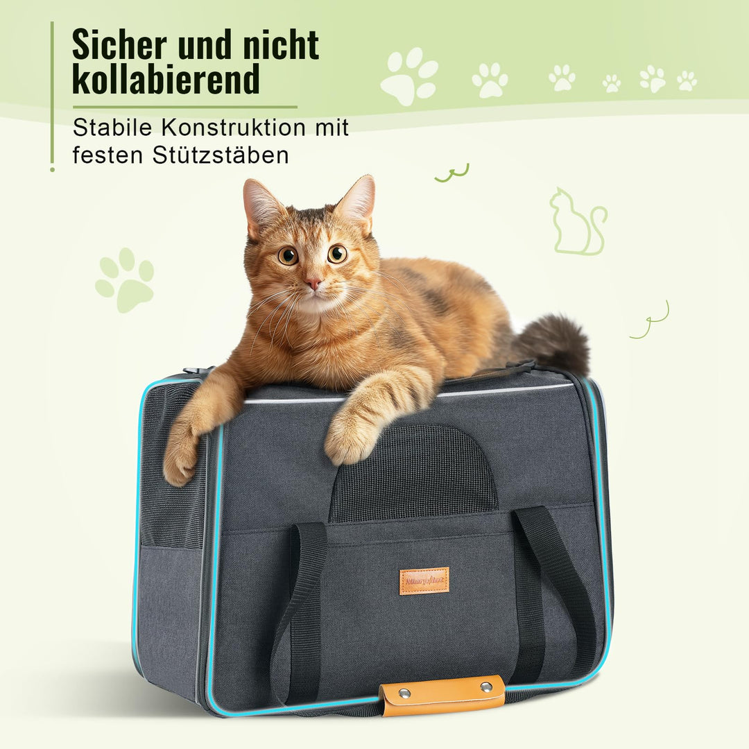 Katzentransportbox Polyester faltbar 43x31x34cm bis 7kg dunkelgrau - Bild 3