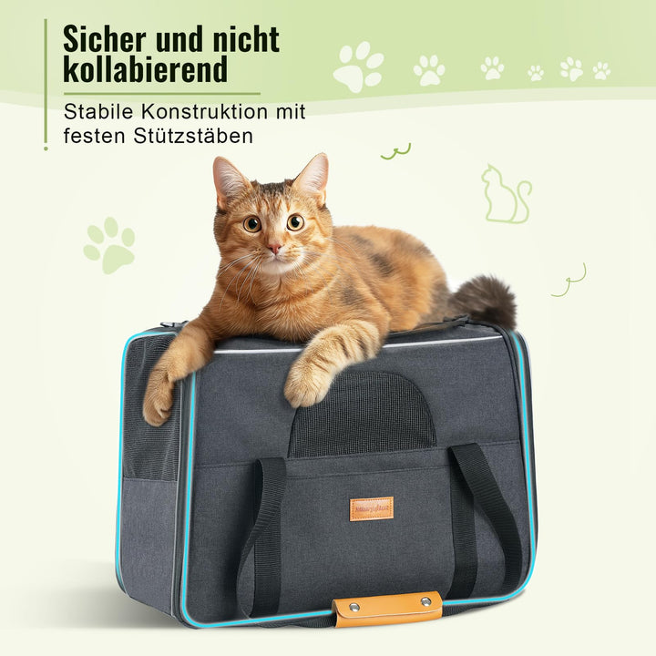 Katzentransportbox Polyester faltbar 43x31x34cm bis 7kg dunkelgrau - Bild 3