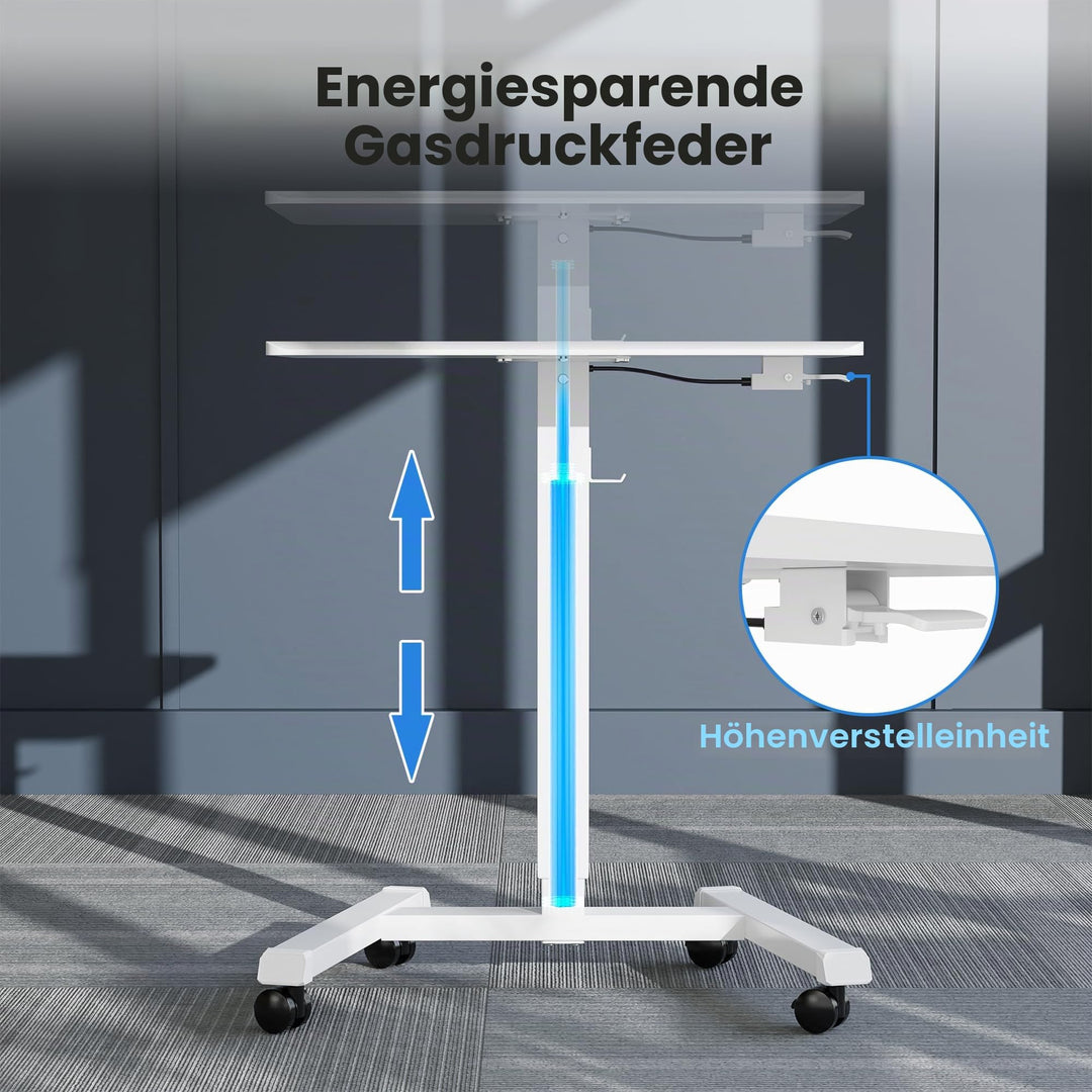 Mobiler Stehtisch höhenverstellbar 65x45cm mit Rollen bis 15kg - Bild 6