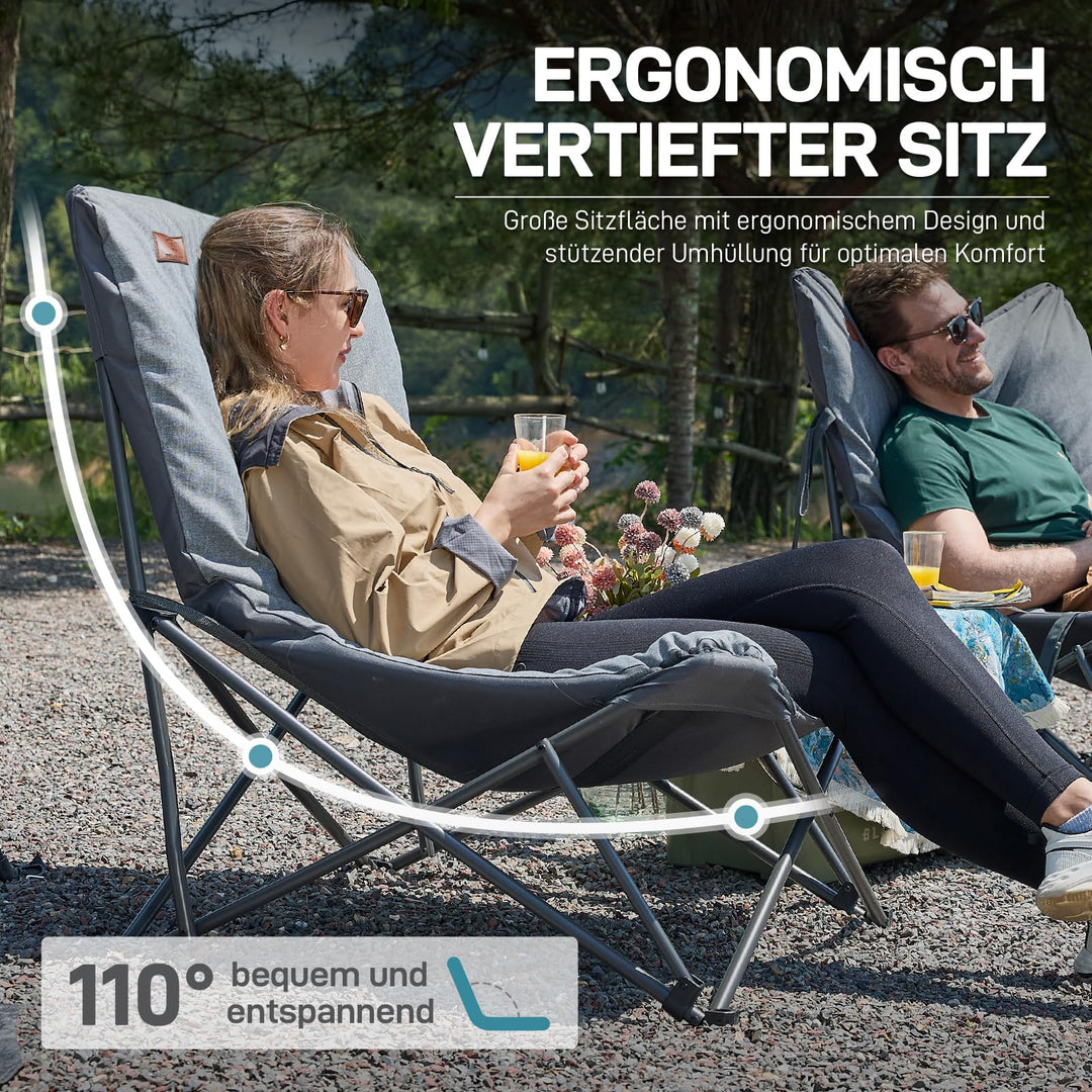 Campingstuhl XXL faltbar gepolstert 180 kg für Camping und Garten - Bild 6