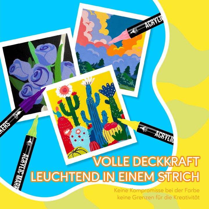 Acrylmarker Set 120 Farben Dual Tip für Papier, Leinwand &amp; Holz - Bild 6
