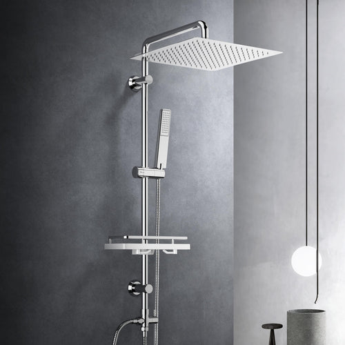 Duschset Regendusche Edelstahl mit Duschstange 30x30 cm ohne Armatur
