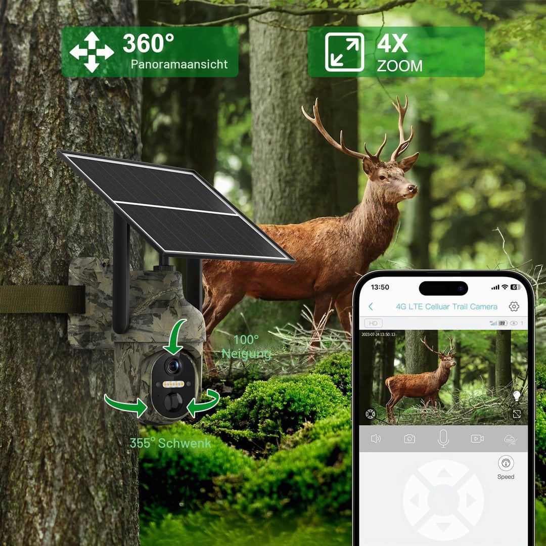 Solar Wildkamera 4G LTE 2K mit Farbnachtsicht und PIR-Sensor - Bild 3