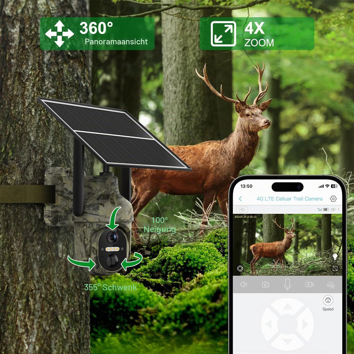 Solar Wildkamera 4G LTE 2K mit Farbnachtsicht und PIR-Sensor - Bild 3