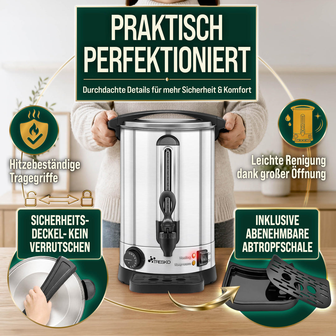 Glühweinkocher 20L Edelstahl mit Zapfhahn &amp; Thermostat 1500W - Bild 6