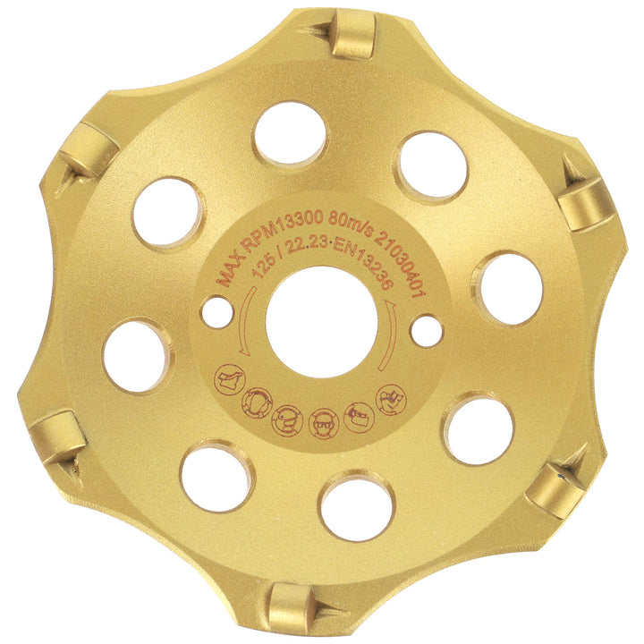 Diamantschleiftopf PKD 125mm 6 Segmente für Winkelschleifer Beton