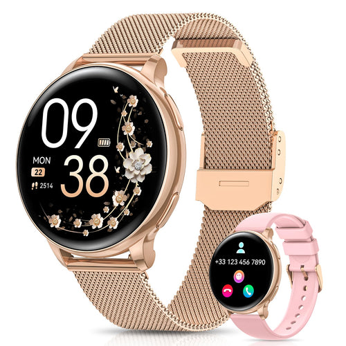 Smartwatch Damen 1.27" HD mit Telefonfunktion Rosegold IP68 120+ Sportmodi