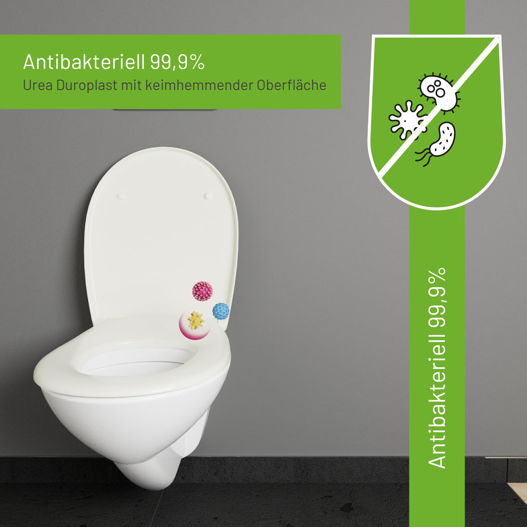 WC-Sitz Oval Duroplast mit SoftClose Absenkautomatik Weiss - Bild 3