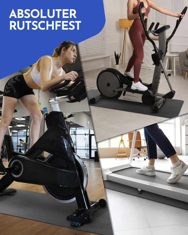 Bodenschutzmatte Fitnessgeräte 200x90cm 8mm rutschfest schwarz - Bild 8