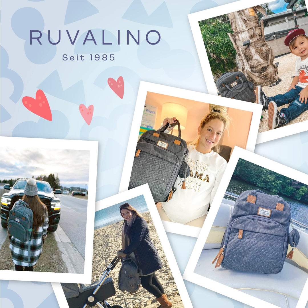 Wickelrucksack mit Wickelunterlage &amp; 18 Taschen, dunkelgrau - Bild 6