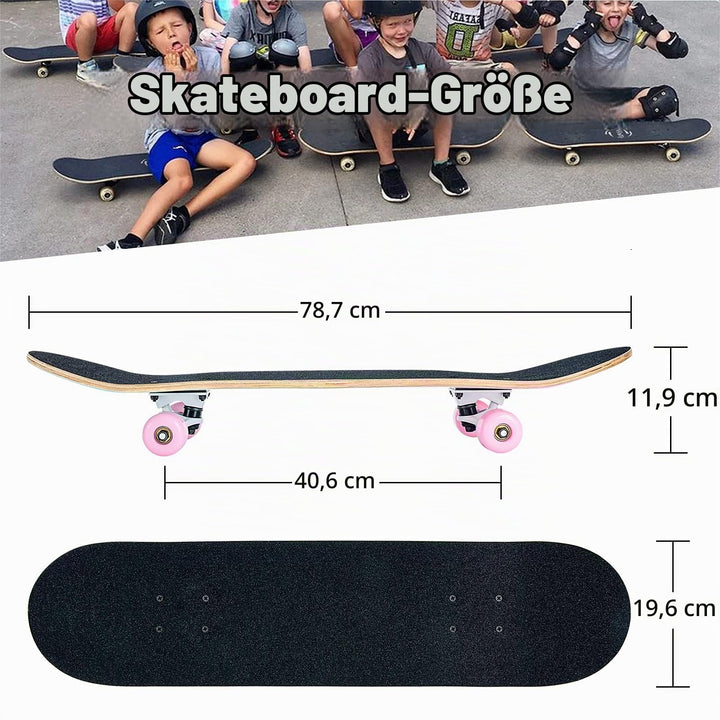 Skateboard 8-lagig Ahornholz 78,9x20,3 cm ABEC-11 für Anfänger - Bild 6