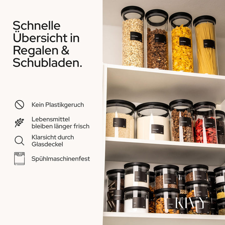 Vorratsgläser Borosilikatglas luftdicht 4x 500ml mit Glasdeckel - Bild 5