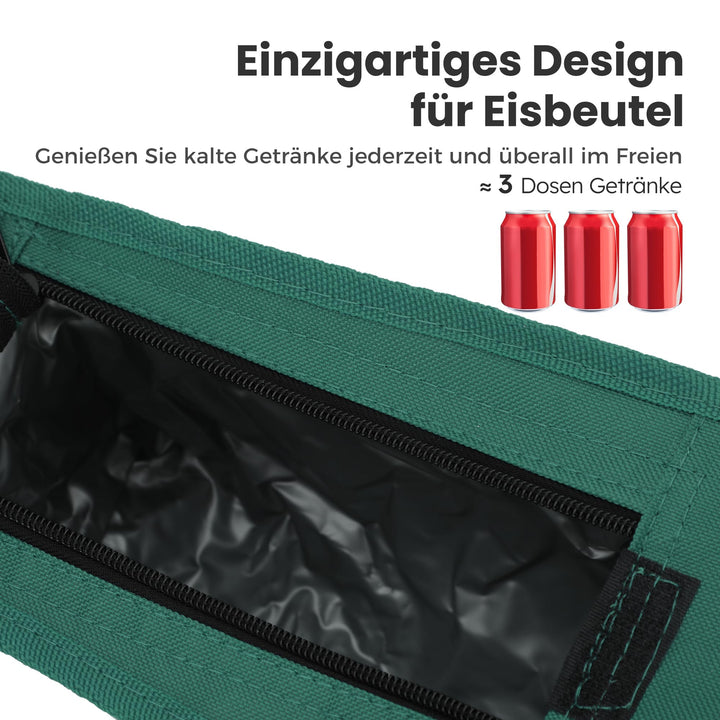 Campingstuhl faltbar 2er-Set 600D-Stoff bis 102 kg mit Kühltasche - Bild 3