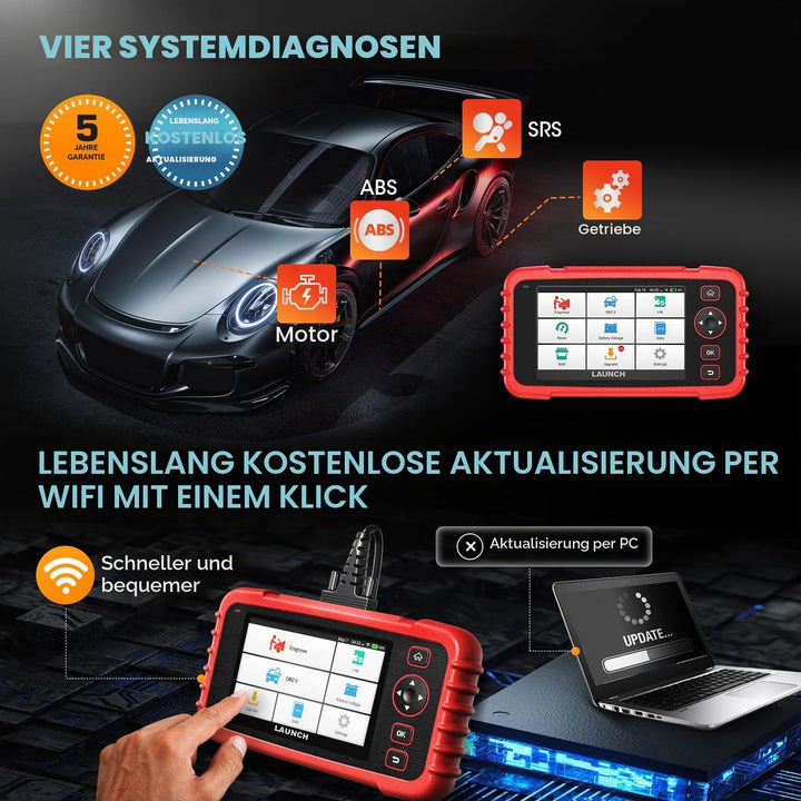 OBD2 Diagnosegerät 4-Systeme 7 Reset-Funktionen 5-Zoll-Touchscreen - Bild 4