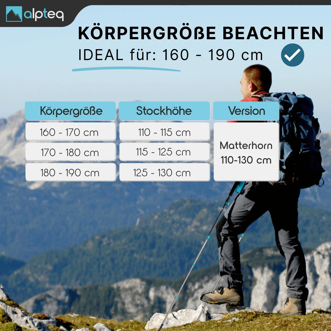 Wanderstöcke faltbar Carbon-Zicral Hybrid 110-130 cm ultraleicht - Bild 7