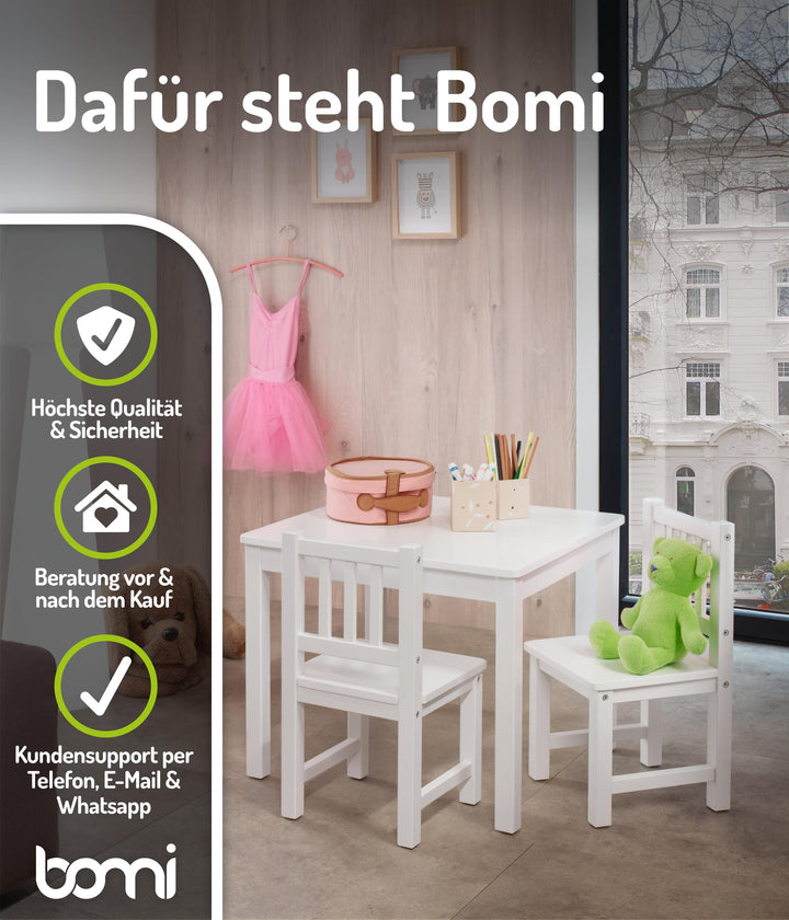 Kindersitzgruppe Holz Weiss Tisch mit 2 Stühlen ab 3 Jahren - Bild 6