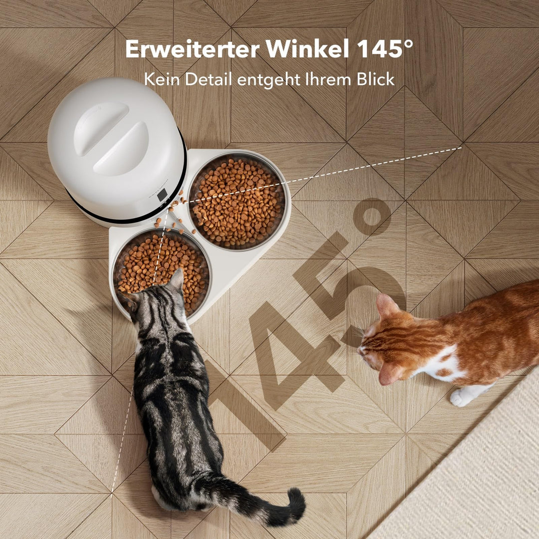 Futterautomat Katze Hund 5L 2 Näpfe 1080P Kamera 5G WiFi App - Bild 3
