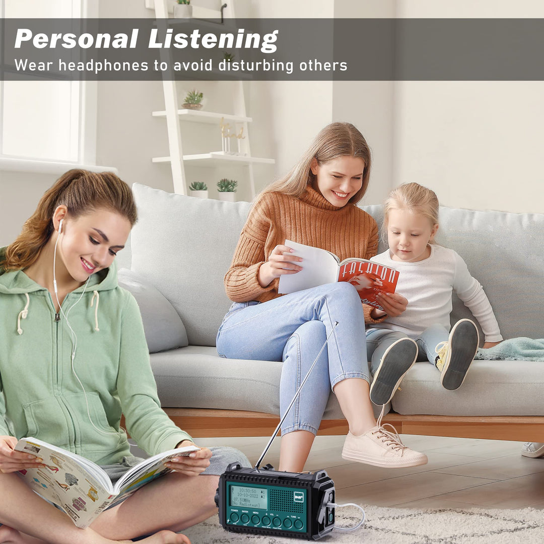 Kurbelradio DAB+ UKW mit 5000mAh Akku, SOS-Alarm &amp; Taschenlampe - Bild 6