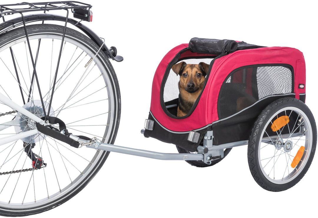 Hunde-Fahrradanhänger faltbar schwarz/rot bis 15 kg 36x34x57 cm - Bild 6