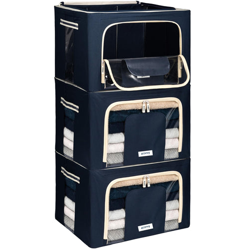 Aufbewahrungsbox Kleidung Oxford 600D faltbar stapelbar 3x66L