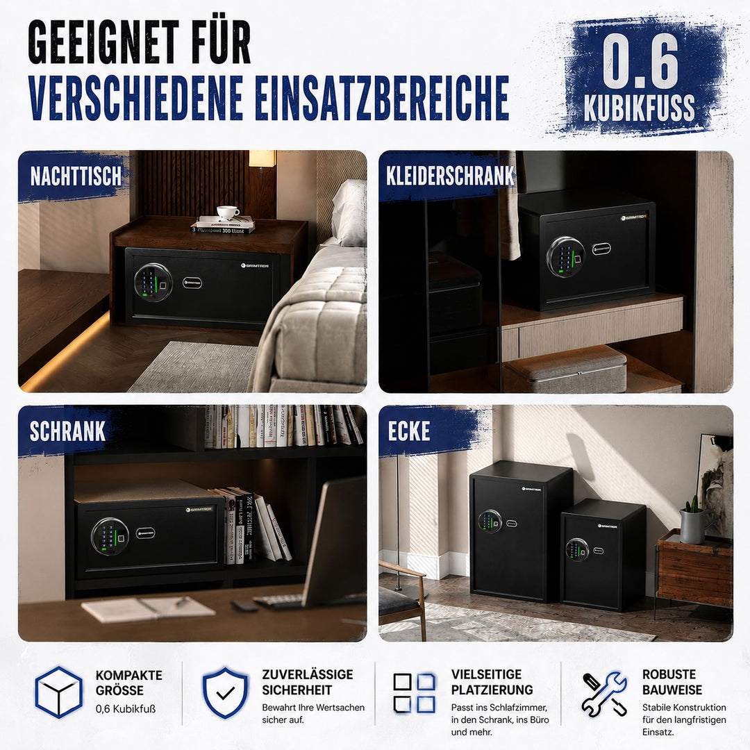 Tresor mit Fingerabdruck 22L biometrisch 4-fach-Zugang 42mm-Tür - Bild 4