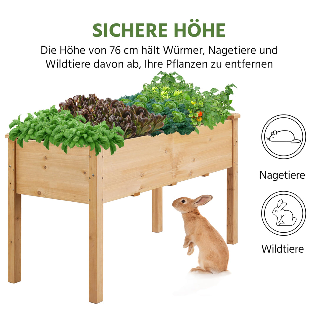 Hochbeet Tannenholz FSC-zertifiziert 120x59x76 cm mit Einlegetasche - Bild 9