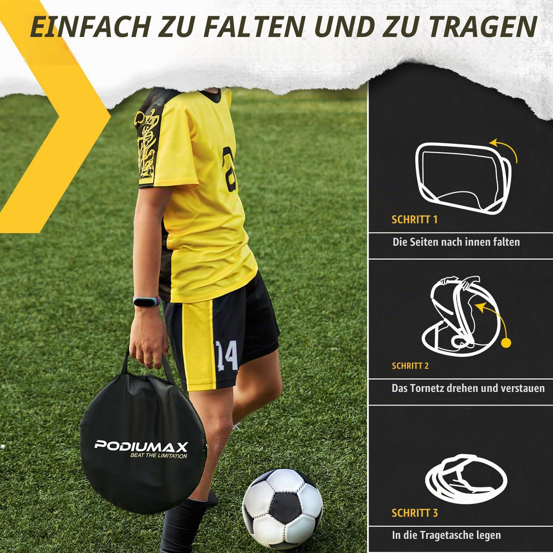 Fussballtor 2-in-1 Pop-up 120x80x80 cm mit Zielzonen Indoor/Outdoor - Bild 5