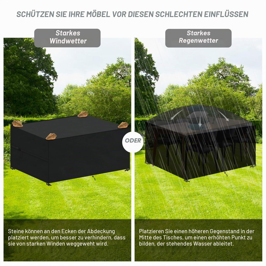 Gartenmöbel Schutzhülle 250x200x80cm 420D Oxford wasserdicht Winterschutz - Bild 6