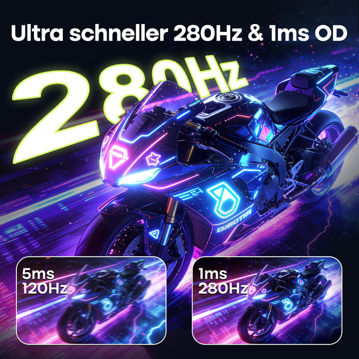 Curved Gaming Monitor 27 Zoll QHD 280Hz 1ms HDMI 2.1 für PS5 Xbox - Bild 3