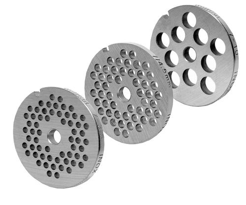 Lochscheiben-Set für Fleischwolf 3,5mm + 4,5mm + 10mm Bohrung Inoxstahl
