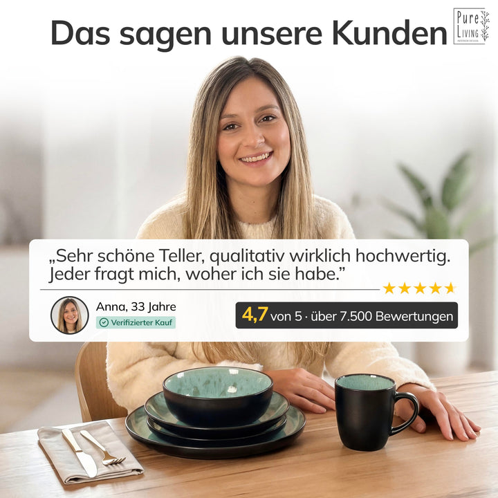 Steingut Geschirrset 24-teilig Salbeigrün für 6 Personen - Bild 8