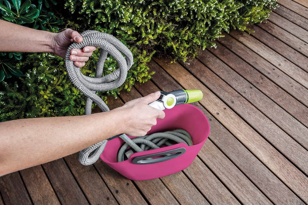 Ausziehbarer Gartenschlauch 10–30 m Set mit Brause und Tasche Pink - Bild 3