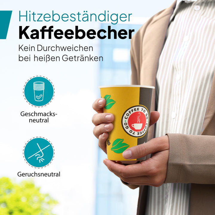 Pappbecher 200 ml 1000 Stück für Kaffee und Tee to Go - Bild 4