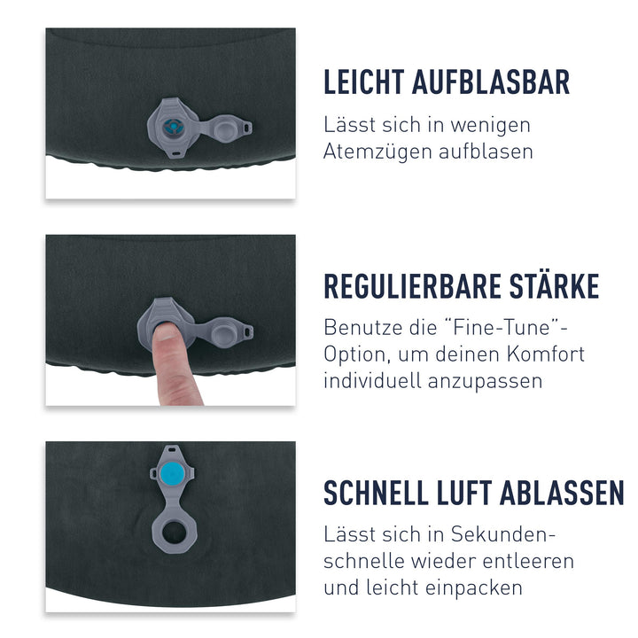 Aufblasbares Reisekissen XL Ultralight 56x36cm für Camping - Bild 6