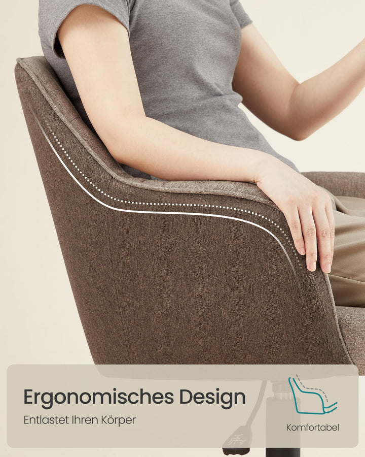 Schreibtischstuhl Stoff höhenverstellbar bis 110 kg Homeoffice braun - Bild 4