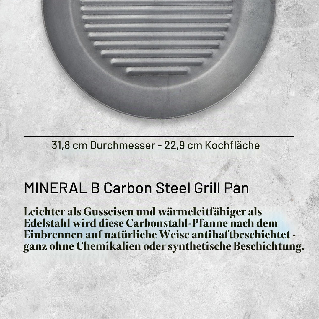 Grillpfanne Stahlblech 32 cm Induktion Lyoner Schliff - Bild 2
