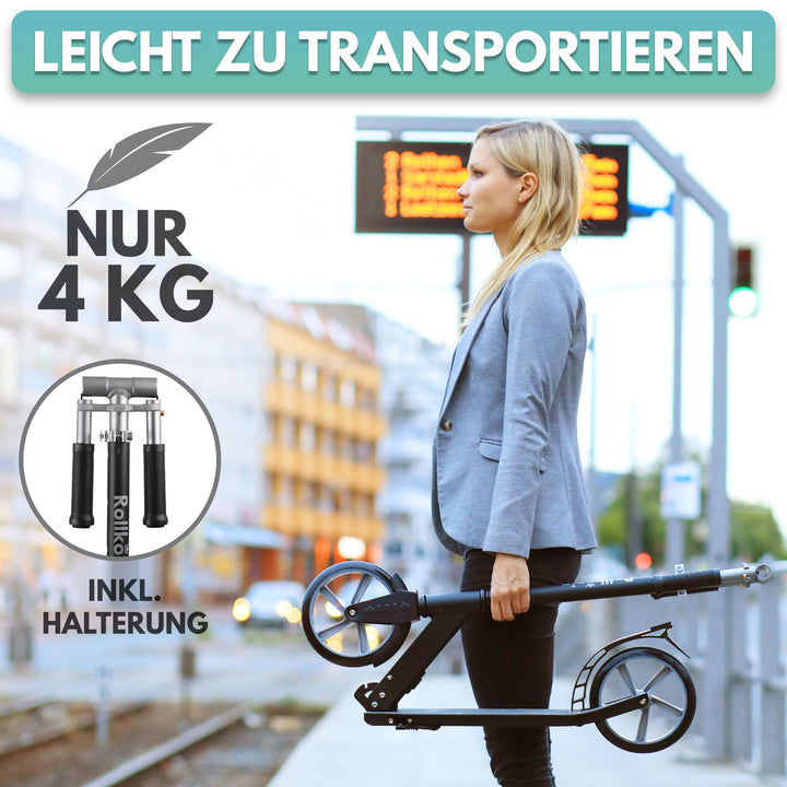 Faltbarer Cityroller mit grossen Rädern für Kinder &amp; Erwachsene bis 100 kg - Bild 5