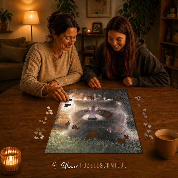Puzzle Waschbär 1000 Teile mit Schmetterling, 68x48 cm - Bild 6