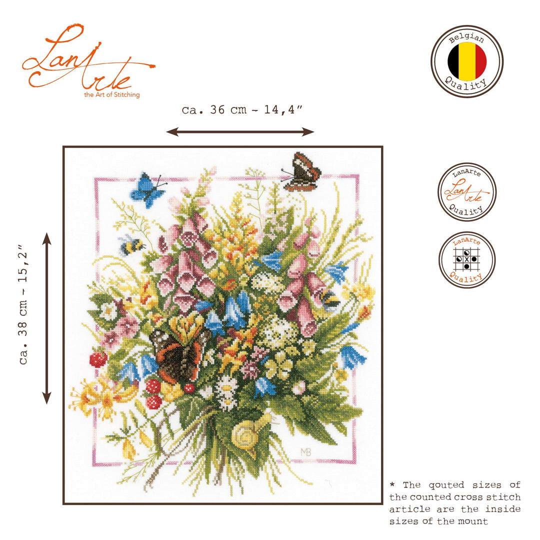 Kreuzstich-Stickpackung Sommerblumenstrauss 36x38 cm für Anfänger - Bild 2
