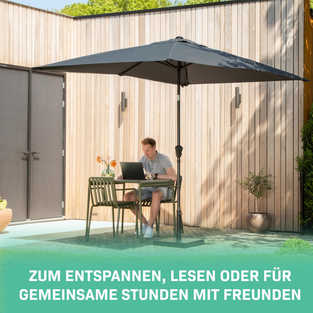 Sonnenschirm rechteckig 200x300 cm knickbar mit Kurbel UV50+ - Bild 3