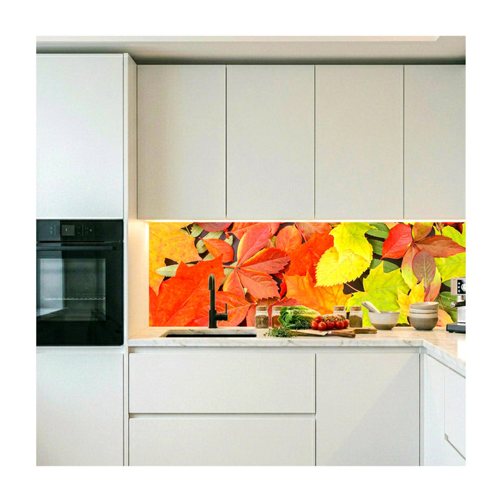 Küchenrückwand Klebefolie Blätter-Motiv selbstklebend 180x60 cm
