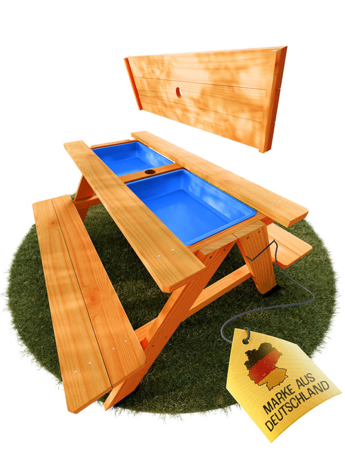 Kindersitzgruppe mit Matschtisch Holz 2-in-1 Outdoor 90x80x50 cm