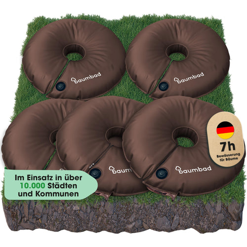 Bewässerungsring Baum 55 Liter PVC UV-beständig Grün 5er-Set