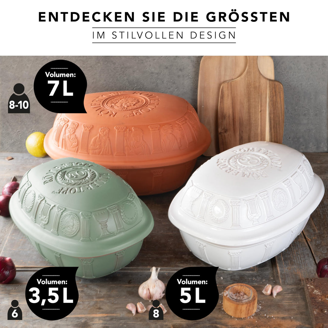 Tontopf Bräter 7 L für 8 Personen Gänsebräter mit Deckel - Bild 6