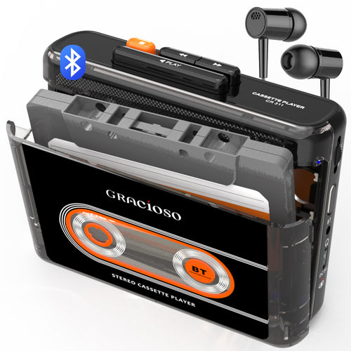 Kassettenspieler Bluetooth 5.2 mit 1100 mAh Akku und Clip