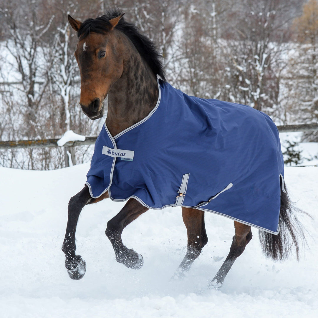 Pferdedecke Turnout Light Ripstop wasserdicht 145 cm Navy/Silber - Bild 2