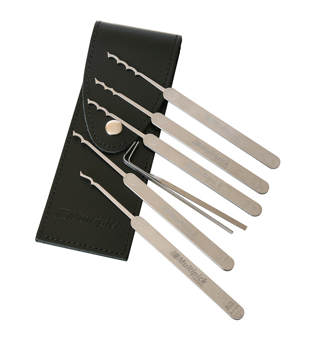 Lockpicking Set Bogota 7-teilig Federstahl im Leder-Etui - Bild 3