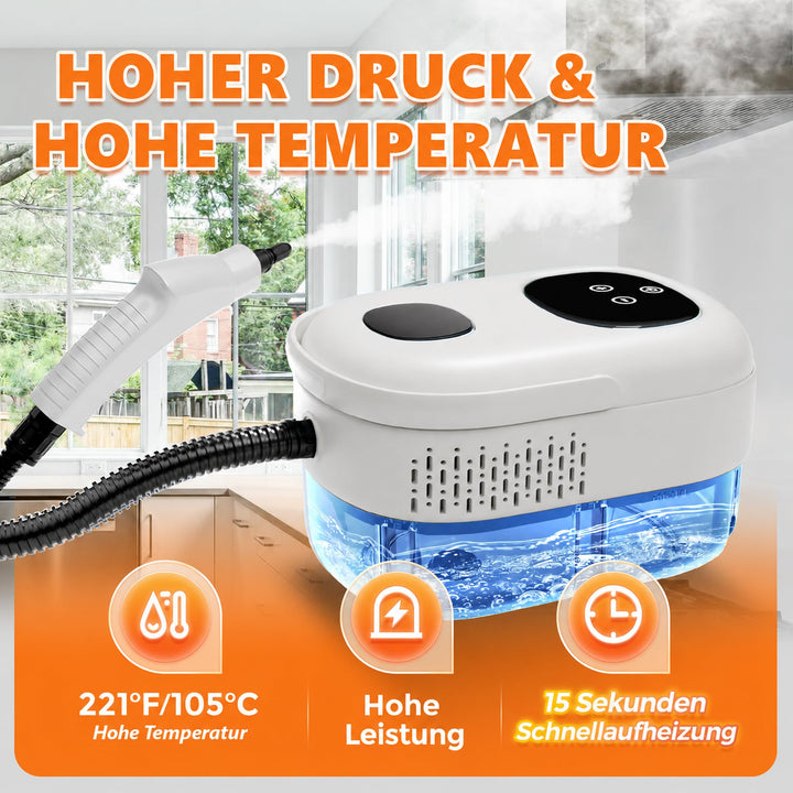 Dampfreiniger Handgerät 1,1L Tank 6 Stufen chemikalienfrei - Bild 2