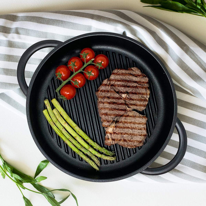 Grillpfanne mit Deckel Antihaft Aluguss 27cm Induktion - Bild 5
